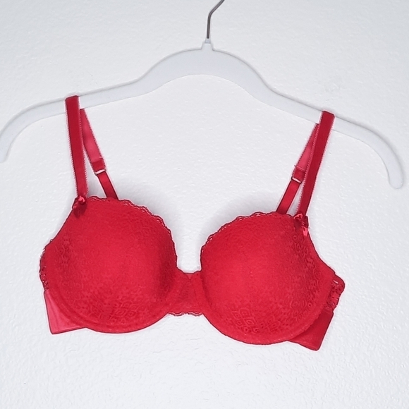 Stella McCartney Red Millies Lace Balconett Bra 32D - Picture 2 of 6